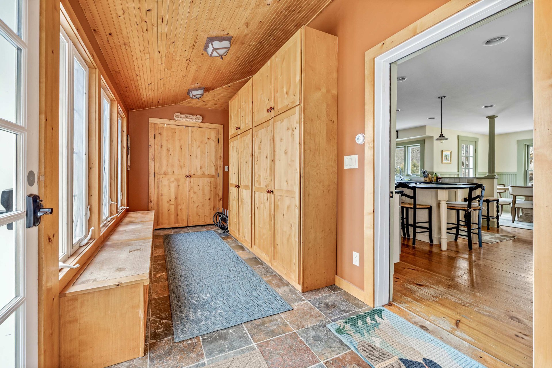 Mudroom entry with built-in storage